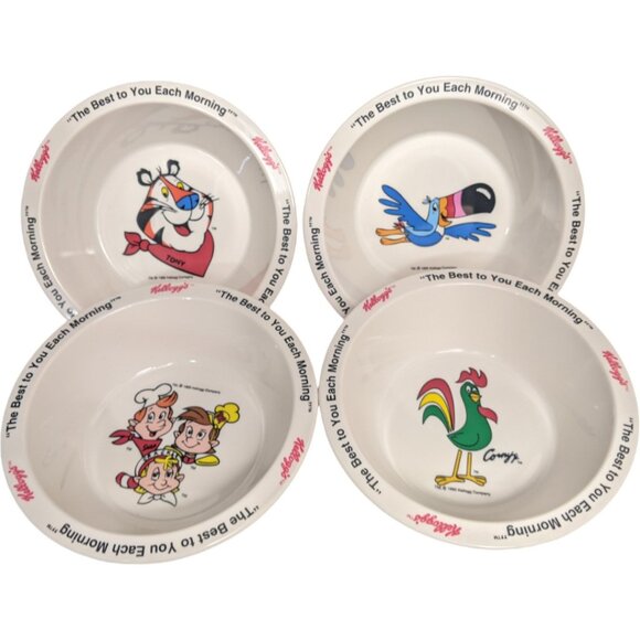 Kellogs Cereal Bowls Plastic Tony The Tiger Toucan Sam Corny Snap 1995 Vtg - Picture 15 of 16